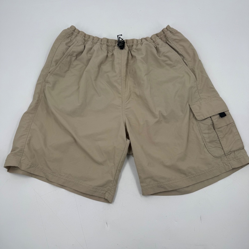 Columbia Sportswear Cargo Shorts Khaki Tan Elastic Waist Drawstring Mens‎ L